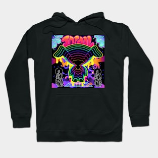 Dope Sprial of cool dog silihauttes rainbow illustration Hoodie